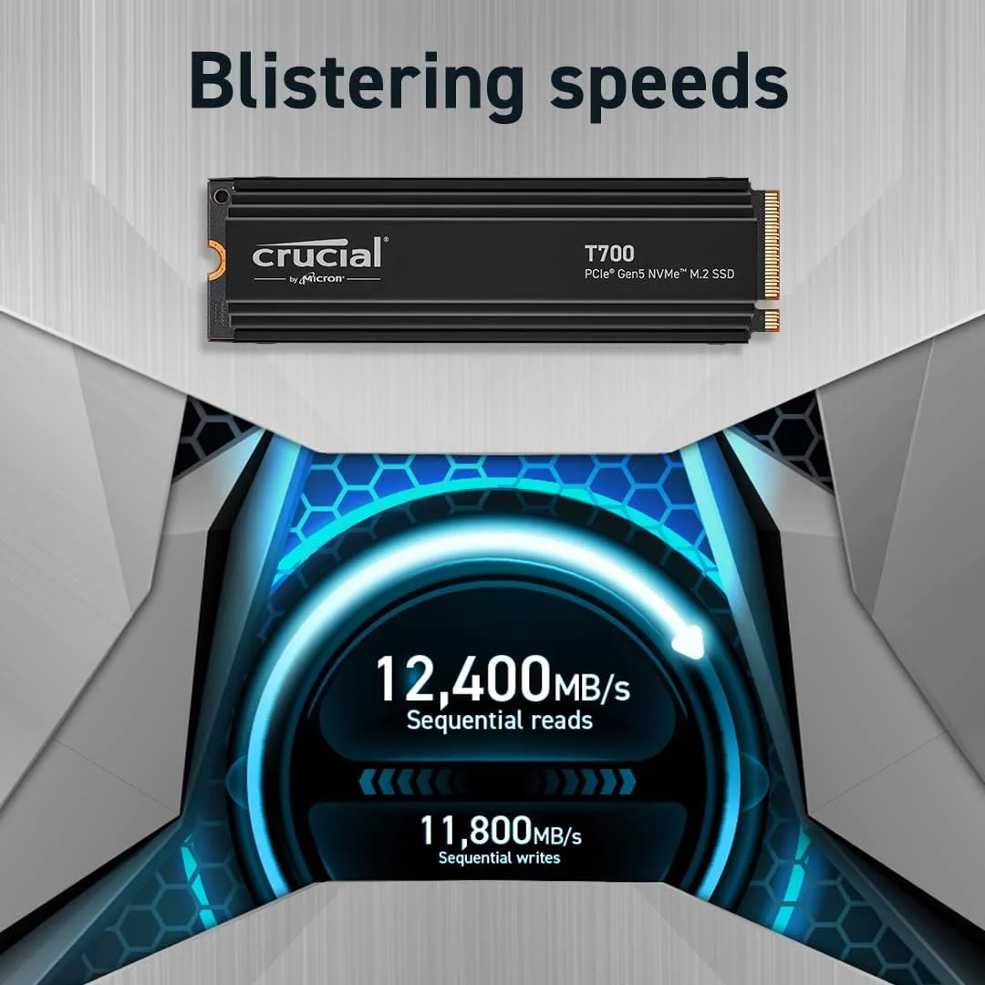 Amazon.com: Crucial T700 1TB Gen5 NVMe M.2 SSD with Heatsink